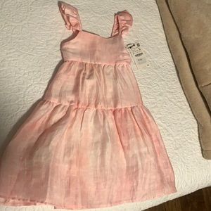 Zara kids NWT pink ruffle tiered dress tie dye